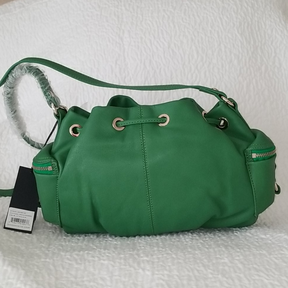 HAYDEN HARNETT GREEN LEATHER CROSS BODY BAG NWT - Picture 6 of 16